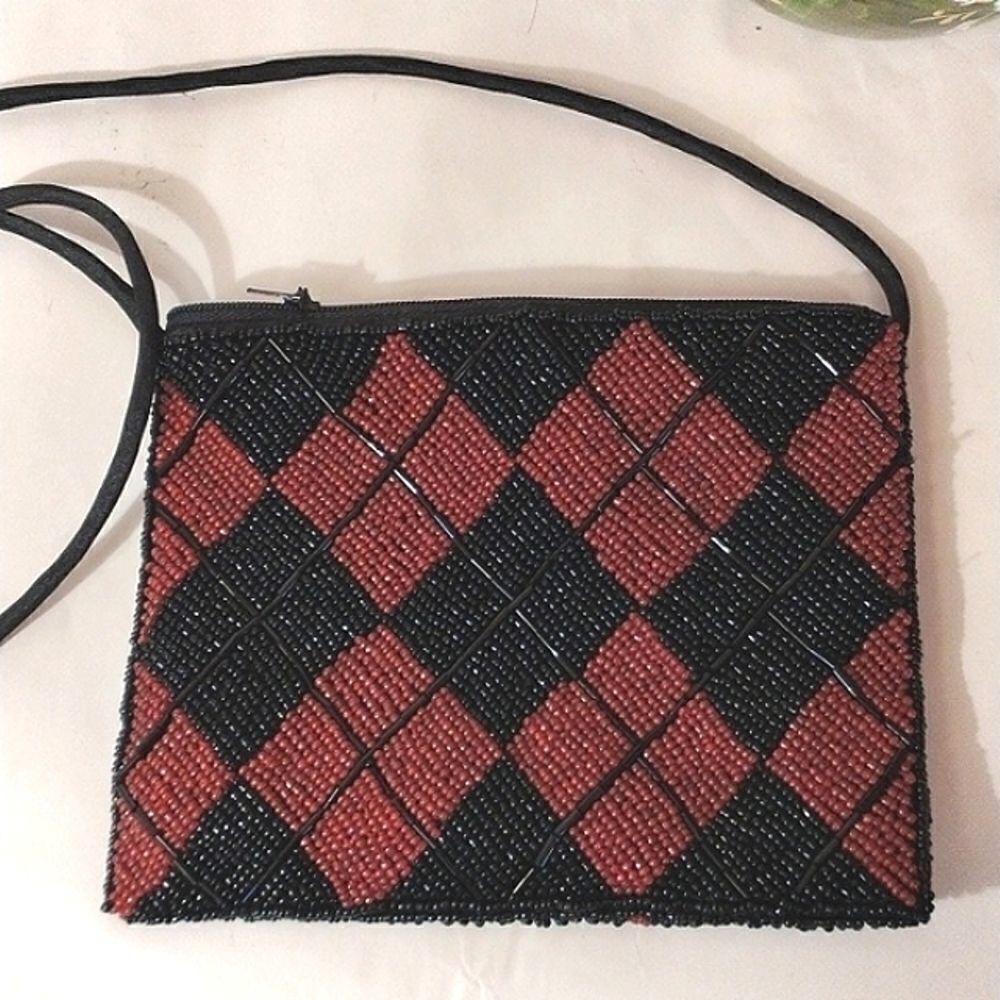 Beaded Bag in Plaid